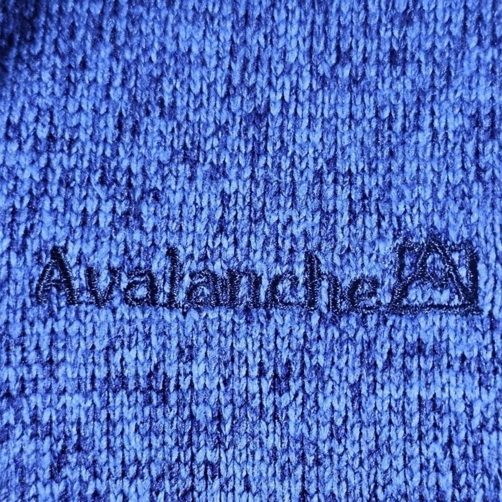 Avalanche Full Zip Sweater Jacket Womens Large Blue Marled Fleece Funnel Neck - Picture 9 of 15